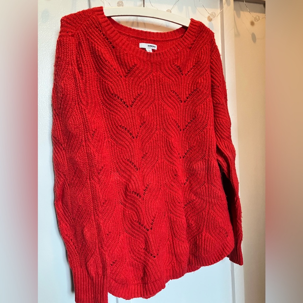 Oversized red sweater